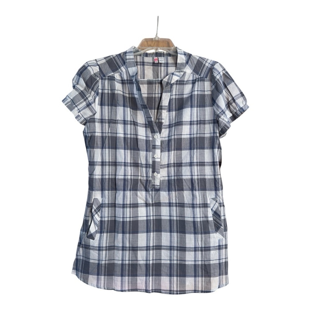 6 Degrees Junior’s Plaid Tunic Style Shirt, Sz XL, NWT